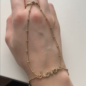 “Love” finger chain bracelet